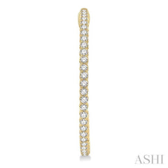 2 ctw Inside-Out Round Cut Diamond 1 1/2 Inch Hoop Earrings in 14K Yellow Gold