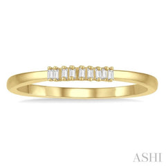 1/10 ctw Baguette Diamond Stackable Petite Fashion Band in 10K Yellow Gold