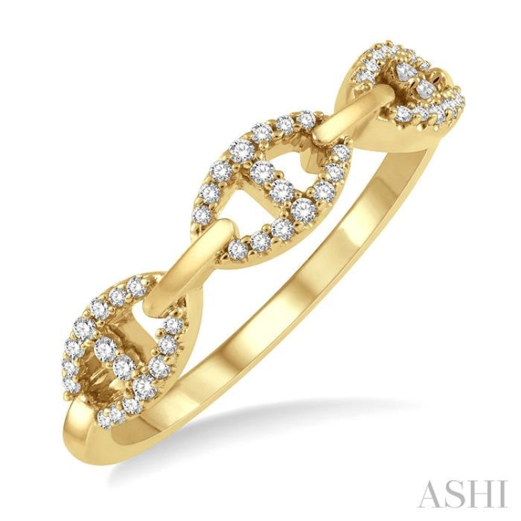 1/5 ctw Mariner Link Round Cut Diamond Band in 14K Yellow Gold