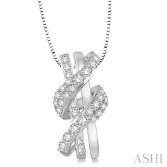 3/8 ctw Round Cut Diamond Pendant in 14K White Gold with Chain