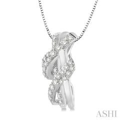 3/8 ctw Round Cut Diamond Pendant in 14K White Gold with Chain