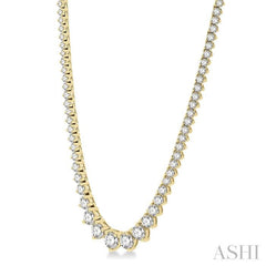 5 ctw Riviera Round Cut Diamond Necklace in 14K Yellow Gold