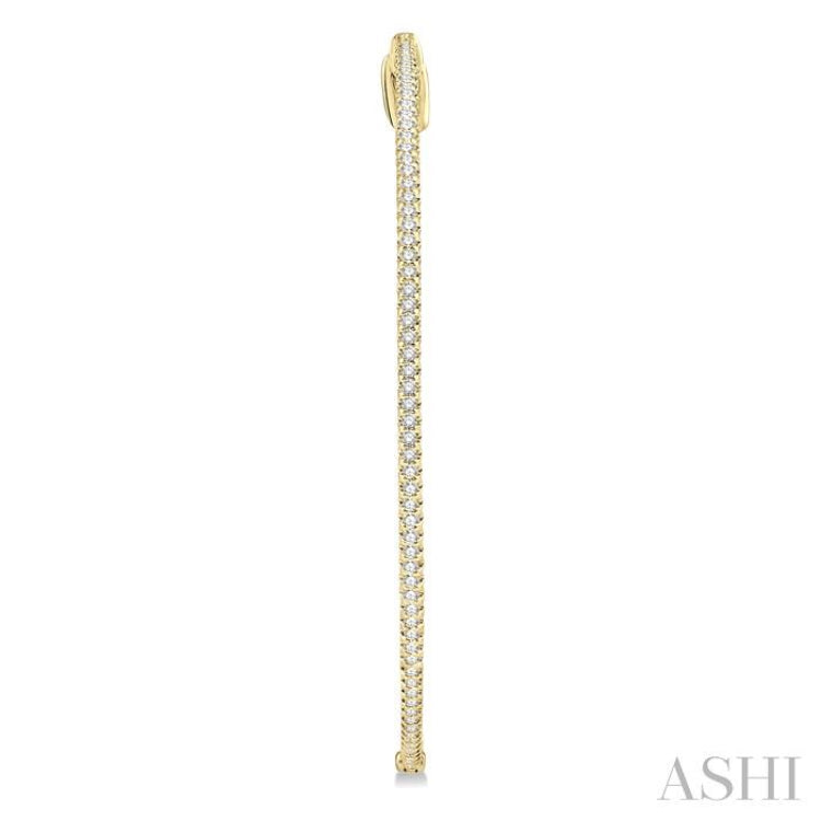 1 ctw Inside-Out Round Cut Diamond 2-Inch Hoop Earrings in 14K Yellow Gold