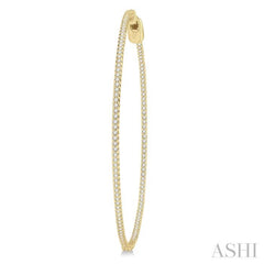 1 ctw Inside-Out Round Cut Diamond 2-Inch Hoop Earrings in 14K Yellow Gold