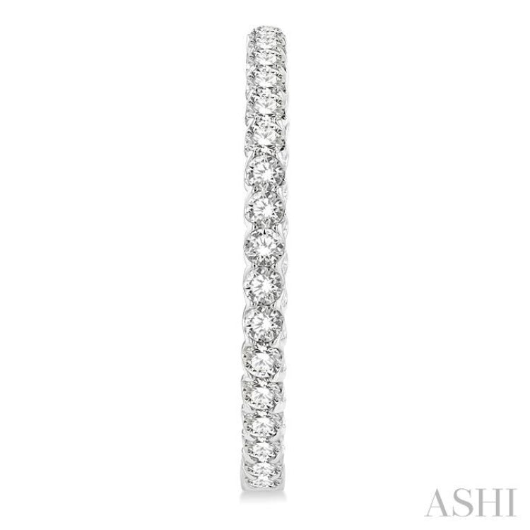 10 ctw Inside-Out Round Cut Diamond 1 1/2 Inch Hoop Earrings in 14K White Gold