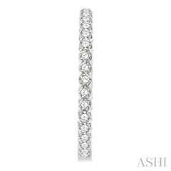 10 ctw Inside-Out Round Cut Diamond 1 1/2 Inch Hoop Earrings in 14K White Gold