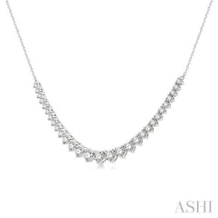 2 ctw Graduated Diamond Smile Necklace in 14K White Gold