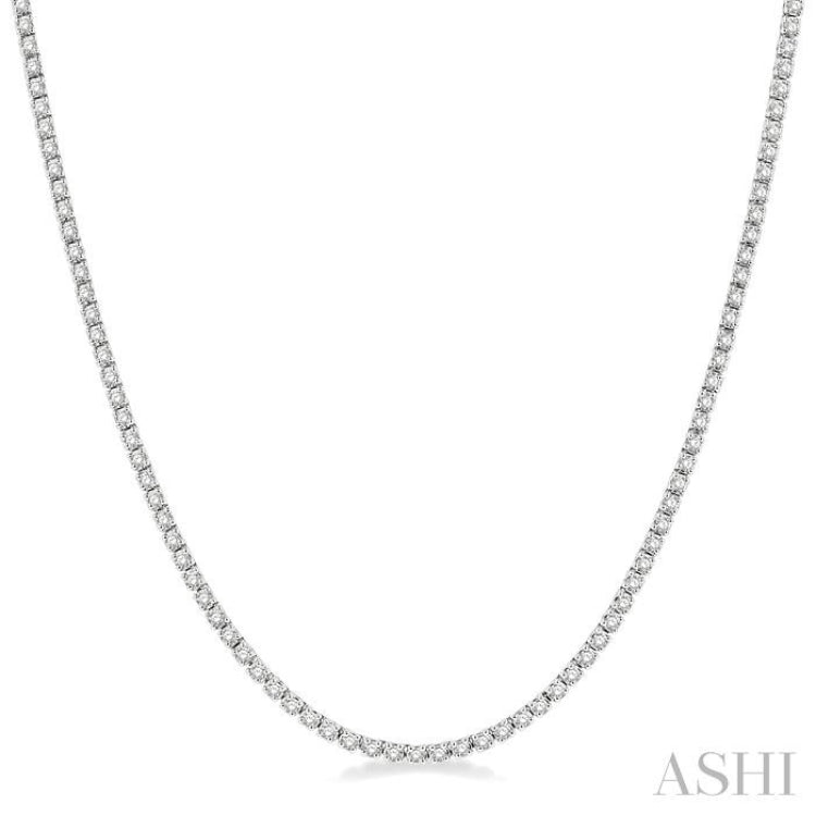 3.00 ctw Round Cut Diamond Tennis Necklace in 14K White Gold