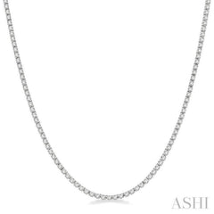 3.00 ctw Round Cut Diamond Tennis Necklace in 14K White Gold