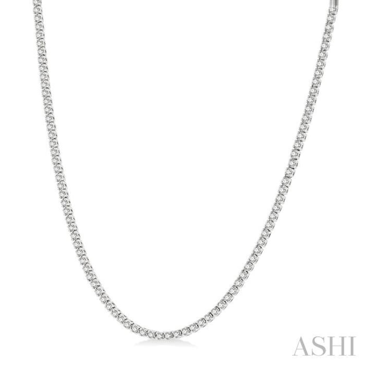 3.00 ctw Round Cut Diamond Tennis Necklace in 14K White Gold