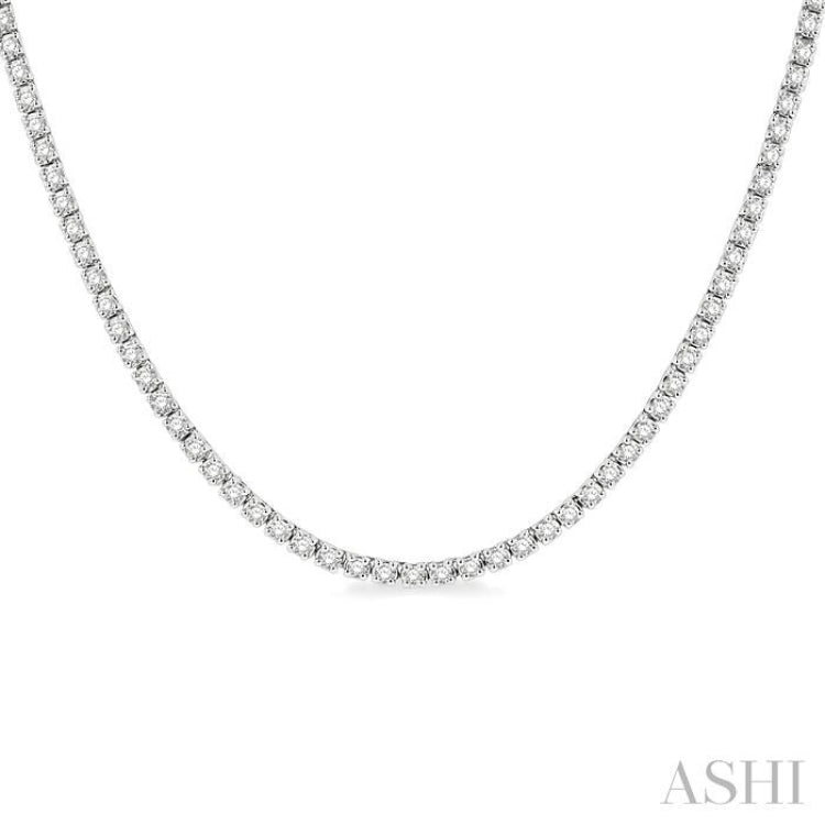 3.00 ctw Round Cut Diamond Tennis Necklace in 14K White Gold