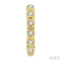 1/10 ctw Round Cut Diamond Huggie Petite Earrings in 14K Yellow Gold