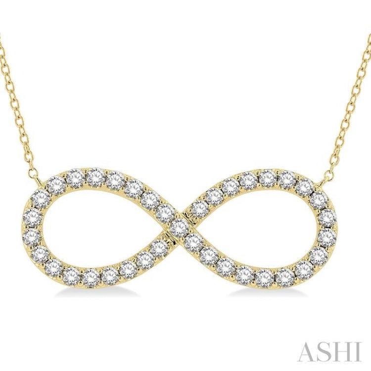 1 ctw Round Cut Diamond Infinity Necklace in 14K Yellow Gold