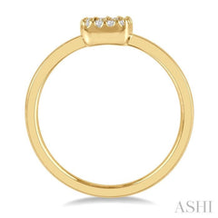 1/8 ctw Cushion Shape Round Cut Diamond Petite Fashion Ring in 14K Yellow Gold