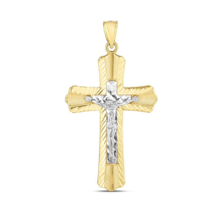 14K Two-tone Cross Pendant