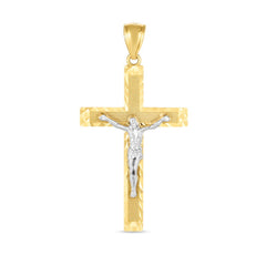 14K Two-tone Cross Pendant
