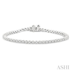 2 ctw Round Cut Diamond Tennis Bracelet in 14K White Gold