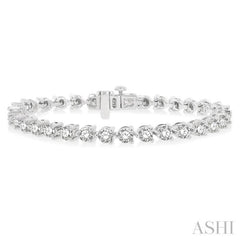 8 ctw 3 Prong Round Cut Diamond Tennis Bracelet WG 14K-G*