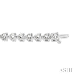 9 ctw 3 Prong Round Cut Diamond Tennis Bracelet WG 14K-G*