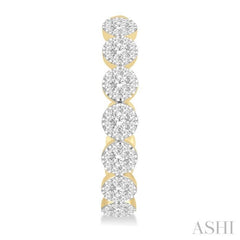 1 1/2 ctw Round Cut Lovebright Diamond Hoop Earrings in 14K Yellow and White Gold