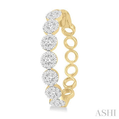 1 1/2 ctw Round Cut Lovebright Diamond Hoop Earrings in 14K Yellow and White Gold