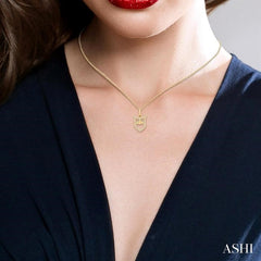 1/8 ctw Owl Frame Petite Round Cut Diamond Fashion Pendant With Chain in 10K Yellow Gold