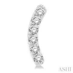 1/10 ctw Arc Round Cut Diamond Petite Fashion Stud Earring in 10K White Gold