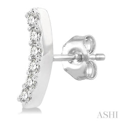 1/10 ctw Arc Round Cut Diamond Petite Fashion Stud Earring in 10K White Gold