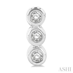 1/10 ctw Petite Bezel Set Round Cut Diamond Fashion Stud Earring in 10K White Gold