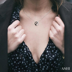 1/6 ctw Tao Yin Yang Petite White & Black Round Cut Diamond Fashion Pendant With Chain in 10K White Gold