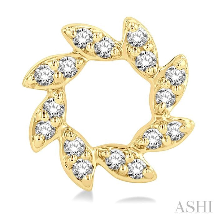 1/10 ctw Floral Petite Round Cut Diamond Fashion Stud Earring in 10K Yellow Gold