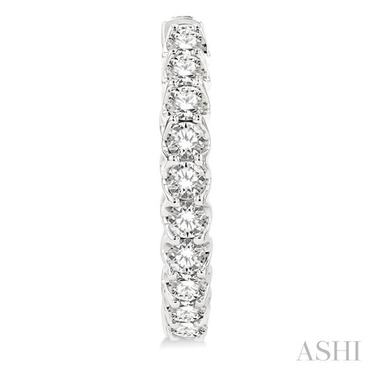 2 ctw Inside-Out Round Cut Diamond Hoop Earrings in 14K White Gold