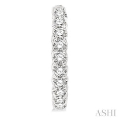 2 ctw Inside-Out Round Cut Diamond Hoop Earrings in 14K White Gold