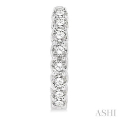 3 ctw Inside-Out Round Cut Diamond Hoop Earrings in 14K White Gold