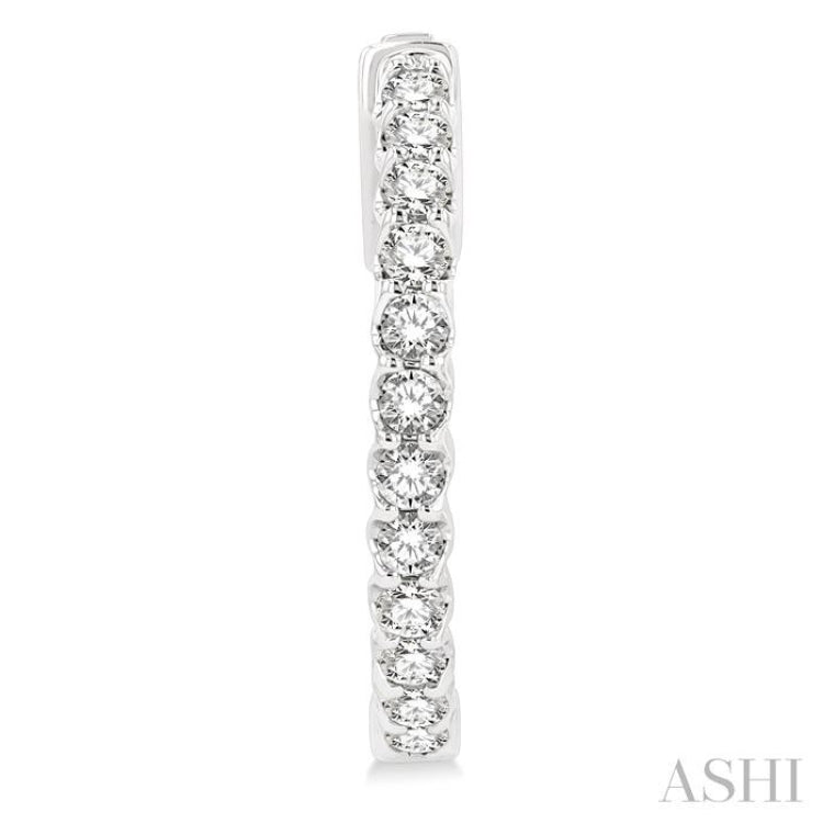 1 ctw Inside-Out Round Cut Diamond Hoop Earrings in 14K White Gold