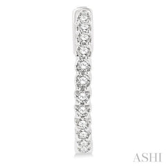 1 ctw Inside-Out Round Cut Diamond Hoop Earrings in 14K White Gold