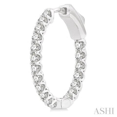 1 ctw Inside-Out Round Cut Diamond Hoop Earrings in 14K White Gold