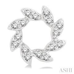 1/10 ctw Floral Petite Round Cut Diamond Fashion Stud Earring in 10K White Gold