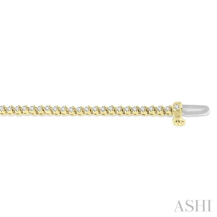 1 ctw Tri-Prong Round Cut Diamond Tennis Bracelet in 14K Yellow Gold