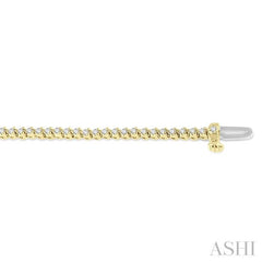 1 ctw Tri-Prong Round Cut Diamond Tennis Bracelet in 14K Yellow Gold