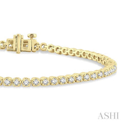 2 ctw Round Cut Diamond Tennis Bracelet in 14K Yellow Gold
