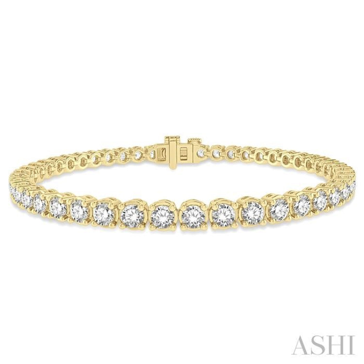 4 ctw Round Cut Diamond Tennis Bracelet in 14K Yellow Gold