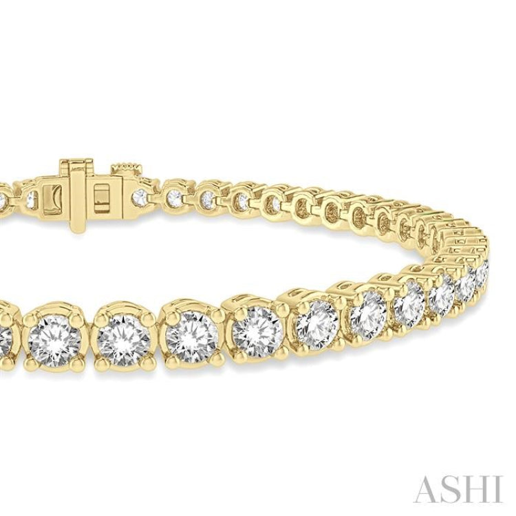 4 ctw Round Cut Diamond Tennis Bracelet in 14K Yellow Gold