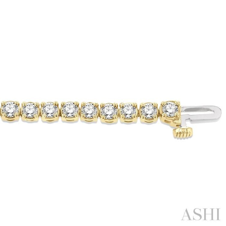 4 ctw Round Cut Diamond Tennis Bracelet in 14K Yellow Gold