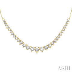 2 ctw Graduated Diamond Smile Necklace in 14K Yellow Gold