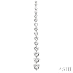 2 ctw Round Cut Diamond Riviera Drop Earring in 14K White Gold