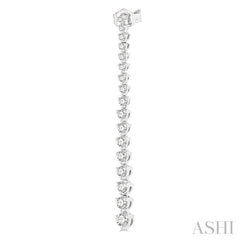 1 ctw Round Cut Diamond Riviera Drop Earring in 14K White Gold