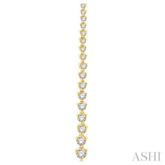 1 ctw Round Cut Diamond Riviera Drop Earring in 14K Yellow Gold