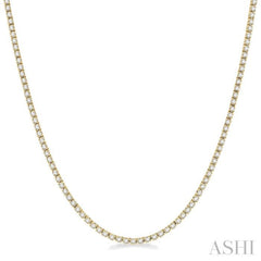 3.00 ctw Round Cut Diamond Tennis Necklace in 14K Yellow Gold