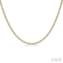 3.00 ctw Round Cut Diamond Tennis Necklace in 14K Yellow Gold